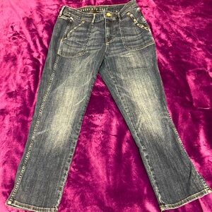 White House Black Market - like new - blue jeans - size 10 - studded jeans